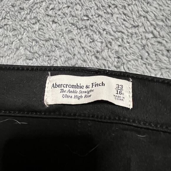 Abercrombie & Fitch Jeans Womens 33 /16 Ankle Straight Vegan Leather Ultra High - Picture 4 of 9
